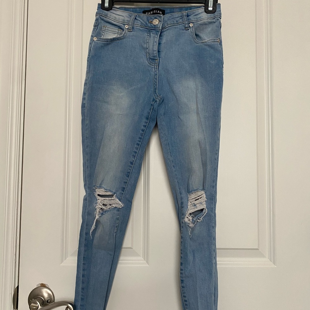 Parisian light wash skinny jeans